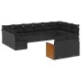 Gartensofa- und Kissenset 12-teilig aus schwarzem synthetischem Rattan von , Gartensets - Ref: Foro24-3228120, Preis: 747,47 ...