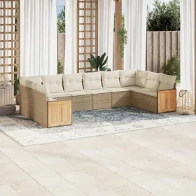 Garden sofa set with beige cushions 10 pieces synthetic rattan by , Garden sets - Ref: Foro24-3228004, Price: 659,32 €, Disco...