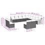 Garden sofa and cushion set 13 pieces black synthetic rattan by , Garden sets - Ref: Foro24-3228162, Price: 832,86 €, Discoun...