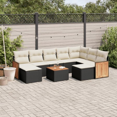 Garden sofa set 10 pieces with black synthetic rattan cushions by , Garden sets - Ref: Foro24-3228226, Price: 509,13 €, Disco...