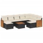 Garden sofa set 10 pieces with black synthetic rattan cushions by , Garden sets - Ref: Foro24-3228226, Price: 509,13 €, Disco...