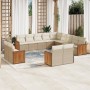 Garden sofa set with cushions 13 pieces beige synthetic rattan by , Garden sets - Ref: Foro24-3228207, Price: 868,88 €, Disco...