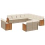 Garden sofa set with cushions 13 pieces beige synthetic rattan by , Garden sets - Ref: Foro24-3228207, Price: 868,88 €, Disco...