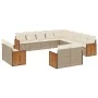 Garden sofa set with cushions 13 pieces beige synthetic rattan by , Garden sets - Ref: Foro24-3228207, Price: 981,35 €, Disco...