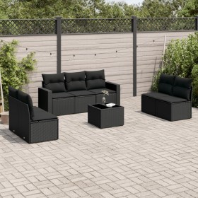 8-piece garden sofa set and black synthetic rattan cushions by , Garden sets - Ref: Foro24-3218825, Price: 473,42 €, Discount: %