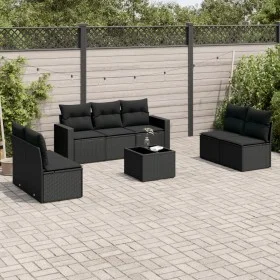 8-piece garden sofa set and black synthetic rattan cushions by , Garden sets - Ref: Foro24-3218825, Price: 483,69 €, Discount: %