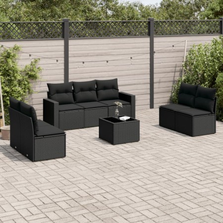 8-piece garden sofa set and black synthetic rattan cushions by , Garden sets - Ref: Foro24-3218825, Price: 473,42 €, Discount: %