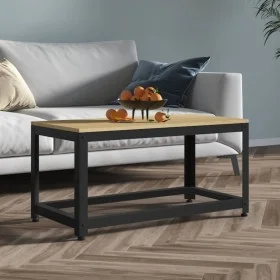 MDF and iron coffee table light brown and black 90x45x45 cm by vidaXL, Coffee table - Ref: Foro24-286081, Price: 78,93 €, Dis...