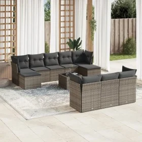 11-piece garden sofa set and gray synthetic rattan cushions by , Garden sets - Ref: Foro24-3218340, Price: 613,75 €, Discount: %