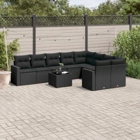 Garden sofa set 10 pieces with black synthetic rattan cushions by , Garden sets - Ref: Foro24-3219435, Price: 623,94 €, Disco...