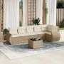 7-piece garden sofa set and beige synthetic rattan cushions by , Garden sets - Ref: Foro24-3221397, Price: 525,38 €, Discount: %