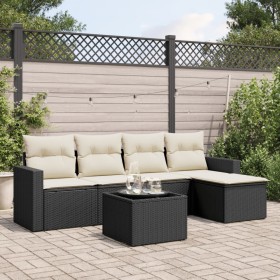 Set de sofás de jardín 6 piezas y cojines ratán sintético negro de , Conjuntos de jardín - Ref: Foro24-3218886, Precio: 323,9...