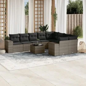 10-piece garden sofa set with gray synthetic rattan cushions by , Garden sets - Ref: Foro24-3223049, Price: 609,43 €, Discoun...