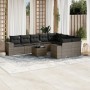 Set de sofás de jardín 10 pzas con cojines ratán sintético gris de , Conjuntos de jardín - Ref: Foro24-3223049, Precio: 581,18 €