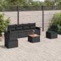 7-piece garden dining set and black synthetic rattan cushions by , Modular outdoor sofas - Ref: Foro24-3224508, Price: 421,67...
