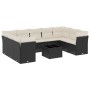 Gartensofa-Set 10-teilig mit schwarzen synthetischen Rattankissen von , Gartensets - Ref: Foro24-3218136, Preis: 546,52 €, Ra...
