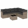 Set de sofás de jardín 7 piezas con cojines ratán PE gris de , Conjuntos de jardín - Ref: Foro24-3217690, Precio: 397,11 €