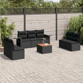8-piece garden sofa set and black synthetic rattan cushions by , Modular outdoor sofas - Ref: Foro24-3224515, Price: 482,94 €...