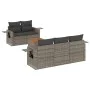 6-teiliges Gartenmöbel-Set und graue synthetische Rattankissen von , Modulare Sofas für den Außenbereich - Ref: Foro24-322445...