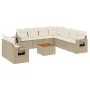 Garden sofa set with beige cushions 10 pieces synthetic rattan by , Modular outdoor sofas - Ref: Foro24-3224630, Price: 717,3...