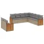 9-teiliges Gartensofa-Set mit beigen synthetischen Rattankissen von , Gartensets - Ref: Foro24-3227781, Preis: 624,82 €, Raba...