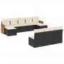 Gartensofa-Set 10-teilig mit schwarzen synthetischen Rattankissen von , Gartensets - Ref: Foro24-3228065, Preis: 499,39 €, Ra...