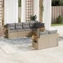 7-piece garden sofa set with gray PE rattan cushions by , Garden sets - Ref: Foro24-3226984, Price: 485,65 €, Discount: %