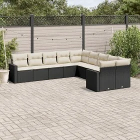 Garden sofa set 10 pieces with black synthetic rattan cushions by , Garden sets - Ref: Foro24-3219496, Price: 597,81 €, Disco...