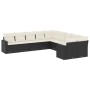 Gartensofa-Set 10-teilig mit schwarzen synthetischen Rattankissen von , Gartensets - Ref: Foro24-3219496, Preis: 558,23 €, Ra...