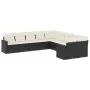 Gartensofa-Set 10-teilig mit schwarzen synthetischen Rattankissen von , Gartensets - Ref: Foro24-3219496, Preis: 597,81 €, Ra...