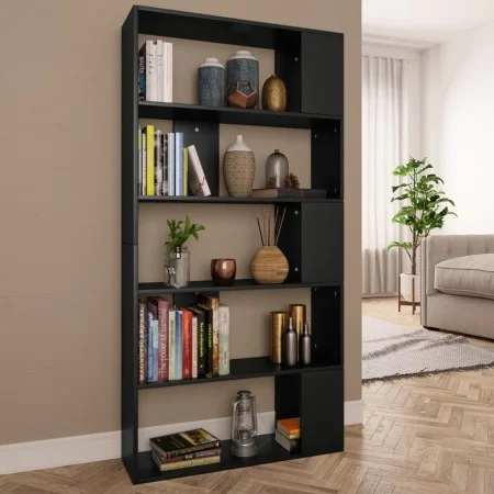 Estantería/divisor madera contrachapada negro 80x24x159 cm de vidaXL, Librerías y estanterías - Ref: Foro24-800100, Precio: 6...