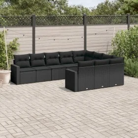 Garden sofa set 10 pieces with black synthetic rattan cushions by , Garden sets - Ref: Foro24-3219475, Price: 664,99 €, Disco...