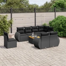 8-teiliges Gartensofa-Set und schwarze synthetische Rattankissen von , Gartensets - Ref: Foro24-3225096, Preis: 663,87 €, Rab...