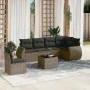 7-piece garden sofa set with gray PE rattan cushions by , Garden sets - Ref: Foro24-3221439, Price: 447,02 €, Discount: %