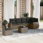 7-teiliges Gartensofa-Set mit grauen PE-Rattan-Kissen von , Gartensets - Ref: Foro24-3221439, Preis: 438,44 €, Rabatt: %