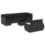 Gartensofa-Set 10-teilig mit schwarzen synthetischen Rattankissen von , Modulare Sofas für den Außenbereich - Ref: Foro24-322...