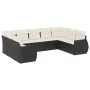 8-piece garden sofa set and black synthetic rattan cushions by , Modular outdoor sofas - Ref: Foro24-3221795, Price: 555,16 €...