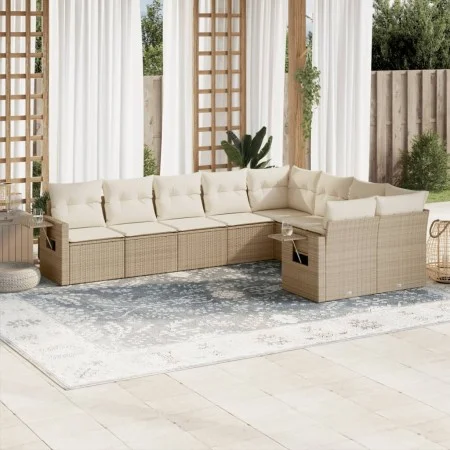 9-piece garden sofa set with beige synthetic rattan cushions by , Garden sets - Ref: Foro24-3220637, Price: 621,67 €, Discoun...