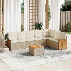 Garden sofa set with beige cushions 8 pcs PE rattan by , Garden sets - Ref: Foro24-3227717, Price: 542,64 €, Discount: %