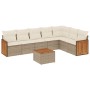 Gartensofa-Set mit beigen Kissen 8 Stück PE-Rattan von , Gartensets - Ref: Foro24-3227717, Preis: 487,21 €, Rabatt: %