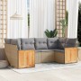 Garden sofa set with cushions 6 pieces beige synthetic rattan by , Garden sets - Ref: Foro24-3227942, Price: 382,53 €, Discou...