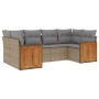 Garden sofa set with cushions 6 pieces beige synthetic rattan by , Garden sets - Ref: Foro24-3227942, Price: 382,53 €, Discou...