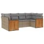 Garden sofa set with cushions 6 pieces beige synthetic rattan by , Garden sets - Ref: Foro24-3227942, Price: 399,74 €, Discou...
