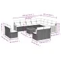 Garden sofa and cushion set 13 pieces black synthetic rattan by , Garden sets - Ref: Foro24-3228155, Price: 816,39 €, Discoun...