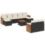 Garden sofa set 10 pieces with black synthetic rattan cushions by , Garden sets - Ref: Foro24-3228086, Price: 564,78 €, Disco...
