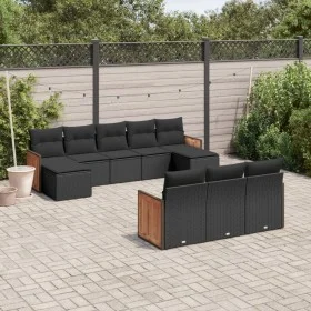 Garden sofa set 10 pieces with black synthetic rattan cushions by , Garden sets - Ref: Foro24-3228092, Price: 607,70 €, Disco...