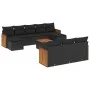11-piece garden sofa set and black synthetic rattan cushions by , Garden sets - Ref: Foro24-3228099, Price: 650,06 €, Discoun...
