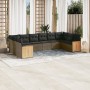 10-piece garden sofa set with gray synthetic rattan cushions by , Garden sets - Ref: Foro24-3228006, Price: 595,34 €, Discoun...