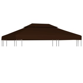 Toldo de cenador 2 niveles marrón 310 g/m² 4x3 m