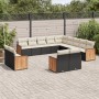 Set de sofás de jardín y cojines 13 pzas ratán sintético negro de , Conjuntos de jardín - Ref: Foro24-3228205, Precio: 816,53...